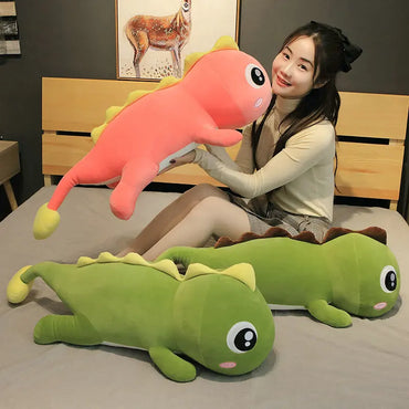 80-140cm New Long Lovely Dinosaur Plush Toy Soft Cartoon Animal Doll Stuffed Boyfriend Sleeping Pillow Birthday Gift