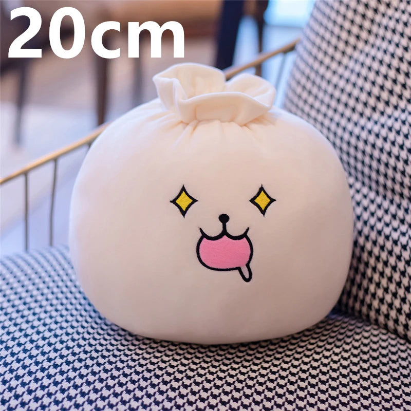 Creative Chinese Bun Shape Plush Toys Stuffed Soft Dumplings Pillow Kawaii Cushion Simulation Food Doll Gift for Kids Home Decor