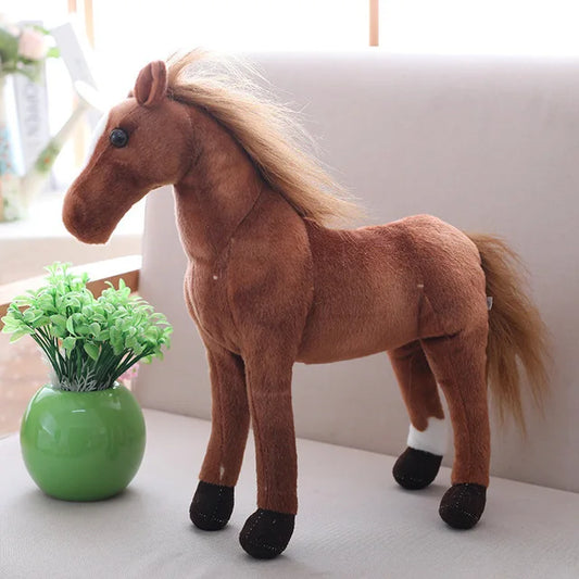 New 50/60/70cm Big Simulation Horse Plush Toys Cute Staffed Animal Unicorn Doll Soft Kids Birthday Gift Home Decoration