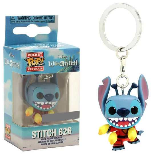 FUNKO POP Disney ELVIS STITCH IN BATHTUB Summer STITCH 626 Keychain Toy TIKI STITCH LILO Vinyl Figure Pocket Pop Keyring Toys