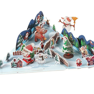 3D Merry Christmas Puzzle Children's Paper Christmas DIY Advanced Puzzle Enlightenment Kindergarten Toy Educational Toys