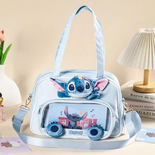 Disney Stitch Cartoon Shoulder Bag Cute Anime Tote Bag Casual Daily Purse Fashion Handbag Kawaii Girl Shopping Bag wholesale