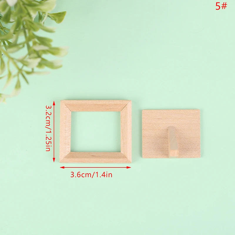 1:12 Dollhouse Miniature Photo Frame With Rear Cover Simulation Furniture Model Living Scene Decor Toy Doll House Accessories