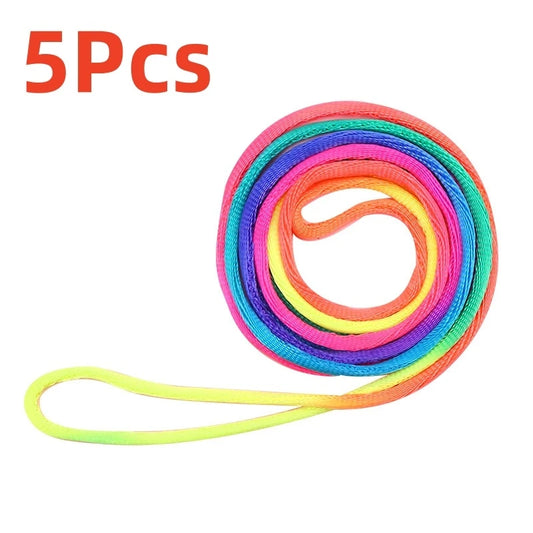 5 Rainbow Colored Nylon Rope Weaving Game Exercise Finger Flexibility Puzzle Small Toy Multiplayer magic Game Props Accessorie