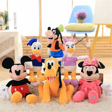 Disney Mickey Minnie Donald Daisy Goofy Pluto Plush Toy - Cute Cartoon Soft Stuffed Doll Pillow Birthday Christmas Gift for Kids