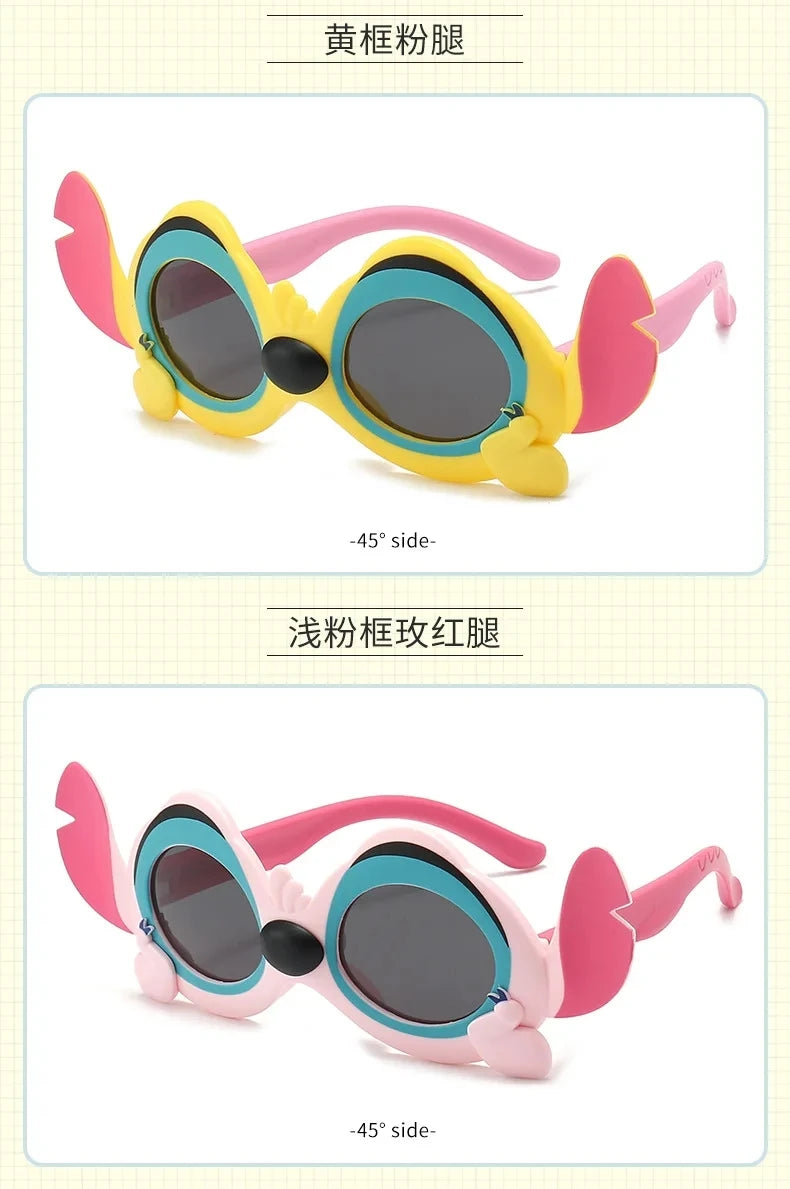 Disney Anime Lilo & Stitch Sunglasses Cute Cartoon Stitch Y2K Polarized Soft Sunglasses UV400 Anti-UVA UVB Outdoor Goggles Toy