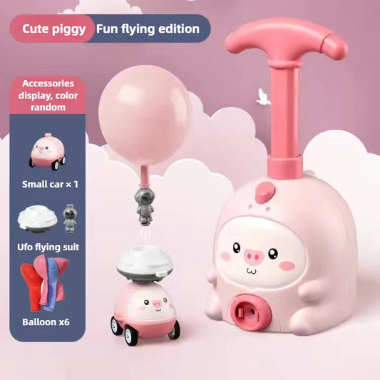 Children Air Power Vehicle Funny Science Experimen Cartoon Animals Aerodynamic Flying Balloon Car Kids Educational Puzzle Toys