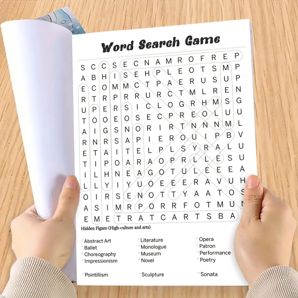 1PC Large Print Word Search Puzzle Book for Adults Seniors, Brain Teaser Games, Christmas Gifts and Travel Activities