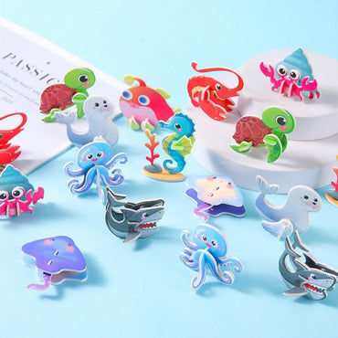 30pcs New Paper Jigsaw Puzzles Early Education 3D Educational Toy Funny Handmade Puzzle Model Kids