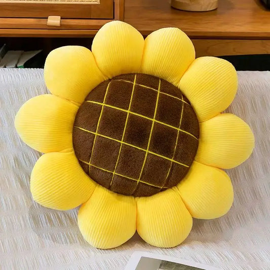 Kawaii Plush Stuffed Doll Cute Sunflower Cushion for Kids Birthday Gift Soft Toy for Sofa Car Window Seat Decorative Pillow