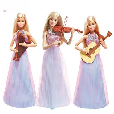 Genuine Barbie Fashionista Dolls Violin set Wedding dress Princess Toys for Girls Assortment Bonecas Barbie Doll Birthday Gifts