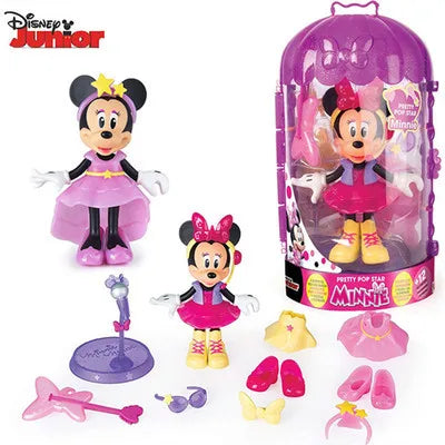 Disney Mickey Mouse Fashion Fun Minnie Beautiful Change Clothes Gifts Toy Model Anime Figures Collect Ornaments