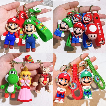 Super Mariod Keychain Mariod Bros Luigi Toad Yoshi Bowser Action Figure Model PVC Cartoon Bag Doll Toys Gift Y2k Fashion