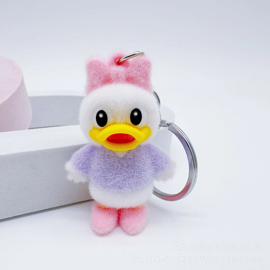 New Disney Cartoon Flock Doll Donald Duck Keychain Mickey & Minnie Kid Toy Cute Bag Decorate Christmas Party smal gifts