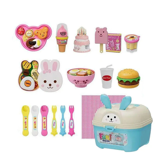 Rabbit Shape Food Feeding Toy Pretend Play Early Education Lunch Box Pudding Toy Kawaii Role Play Play House Toys Kids Toy 