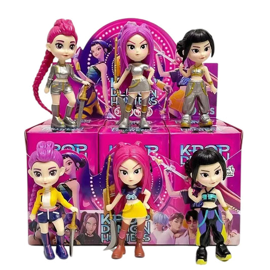 Hot 10cm 6pcs Random Blind Box Anime K-Pop D-emon H-unters Girl Group RUMI MIRA ZOEY Figure Action Pvc Models Toy Ornament Gifts