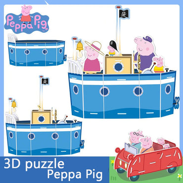 Peppa Pig Puzzle Three dimensional Children's Intelligence Enlightenment George Toys 3-6 Year Old DIY Handmade Gift