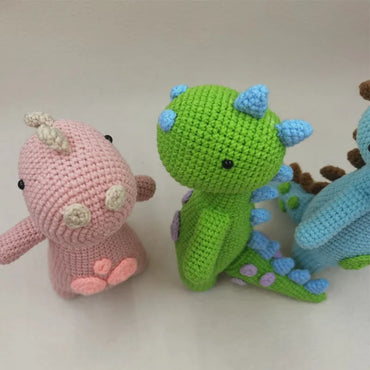Crochet Plush Dinosaur Dolls Baby kawaii Stuffed Toys Kids Sleeping Doll for Girls Boys Christmas Birthday Gift Room Decor