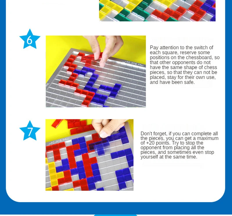 Fun Strategy Game: Novelty Puzzle Chess Blokus Board Game for Kids