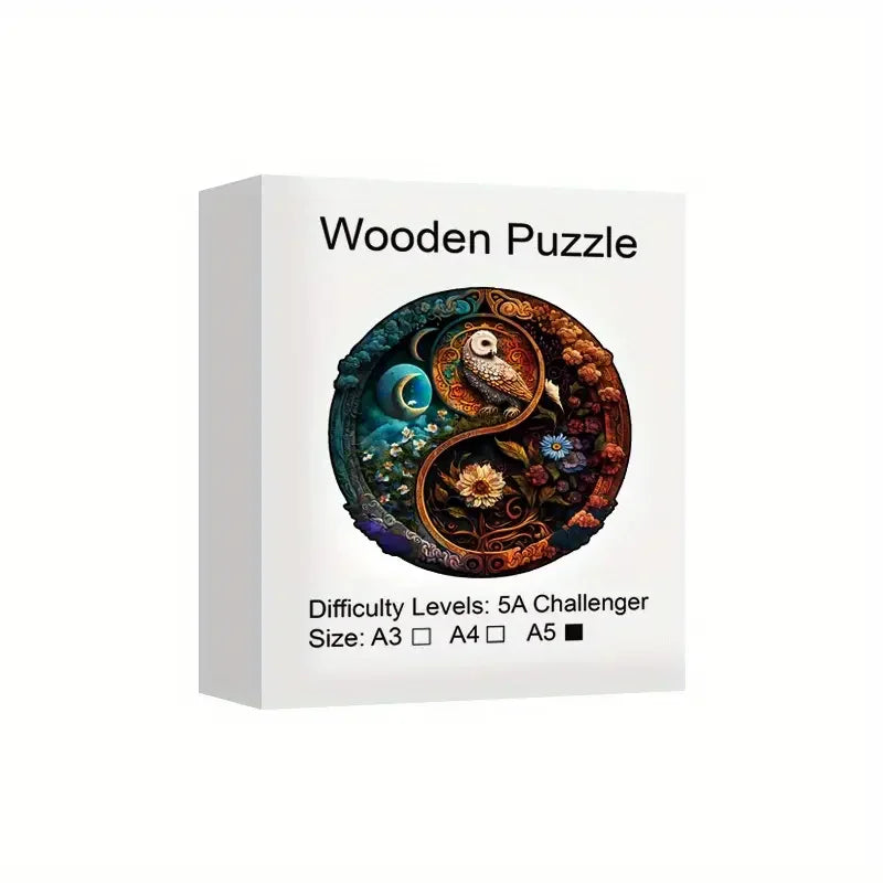 Yin-Yang Wooden Puzzle for Adults Kids, Uniquely Irregular Animal Shaped Jigsaw Puzzles Toys, Christmas Gift Family Games