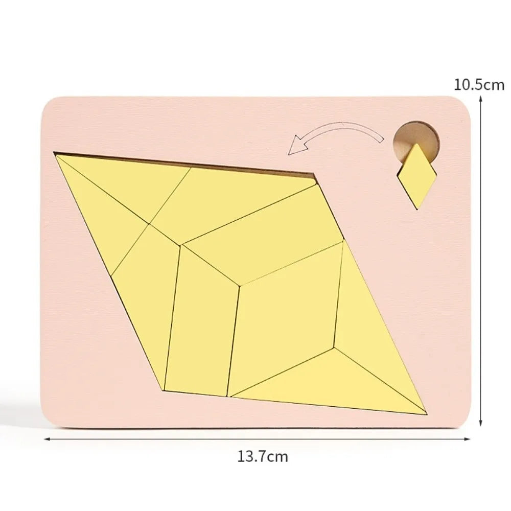 Irregular Shape Triangle Puzzle Colorful Logic Training Wooden Block Puzzle Montessori Three-Dimensional Brain Teaser Game