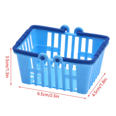 5Pcs 1:12 Dollhouse Miniature Supermarket Shopping Basket Food Basket Model Kitchen Accessories For Doll House Decor Kids Toys
