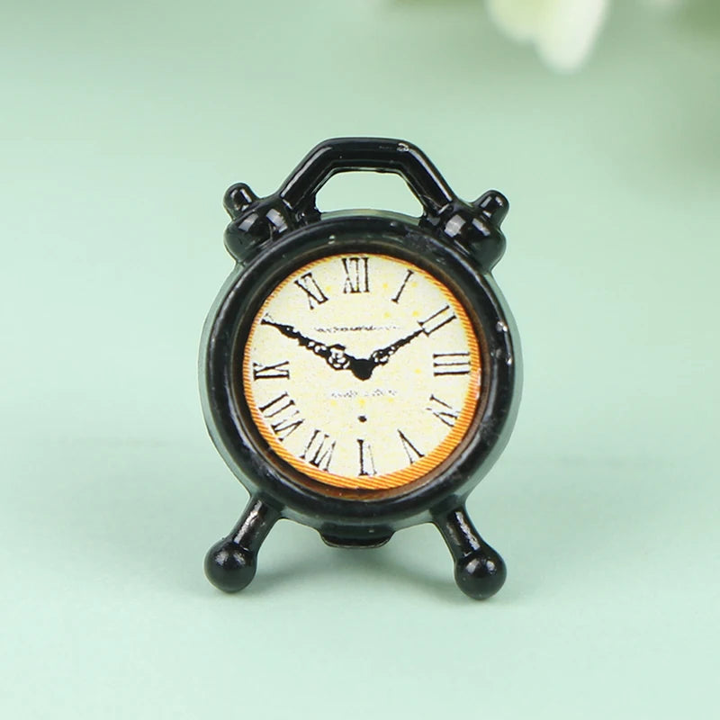 1Pc 1:12 Dollhouse Miniature Alarm Clock Model Doll Home Room Decoration Toy