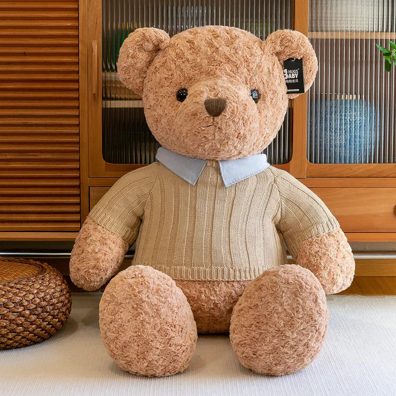 Brown Bear Toy Princess Plush Doll A Bear In A Sweater A Girl'S Birthday Present Boy'S Couch Pillow Bear Doll 30cm And 40cm