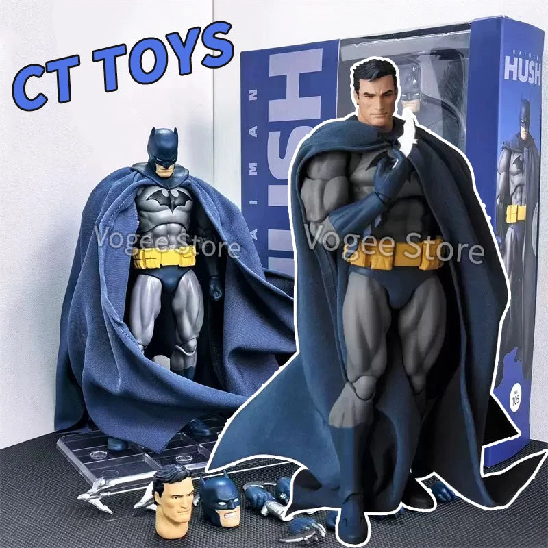 CT Toys Batman Hush Blue Version Mafex 105 Black Version Dc Bat Man Anime Action Figure Figurine Model Doll Customized Gift Toys