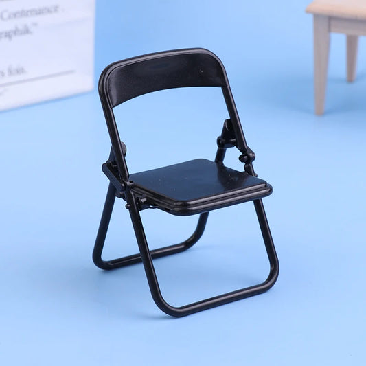 1Pc Mini Chair 1:12 Dollhouse Miniature Chair Plastic Armchair Folding Chair Simulation Furniture Doll House Decor Accessories
