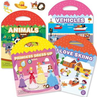 Reusable Sticker Books for Kids Jelly Bubble Scene Stickers DIY Puzzle Game Educational Learning Classic Toys for Children Gift