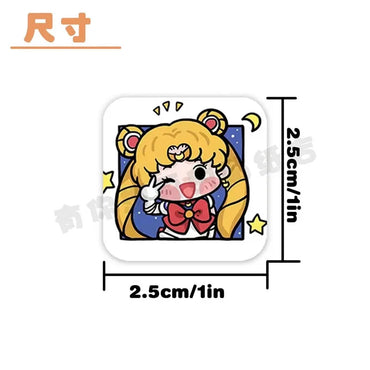 Sailor Moon Cute Stickers Art Envelope Hand Party Accounting Supplies Decoration Anime Kawaii Paster Stationery Kids Toys Gift