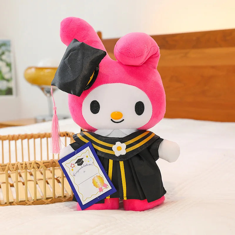 25cm Sanrio Anime Plush Doll Cinnamoroll My Melody Kuromi Hello Kitty Kawaii Soft Stuffed Graduation Gifts