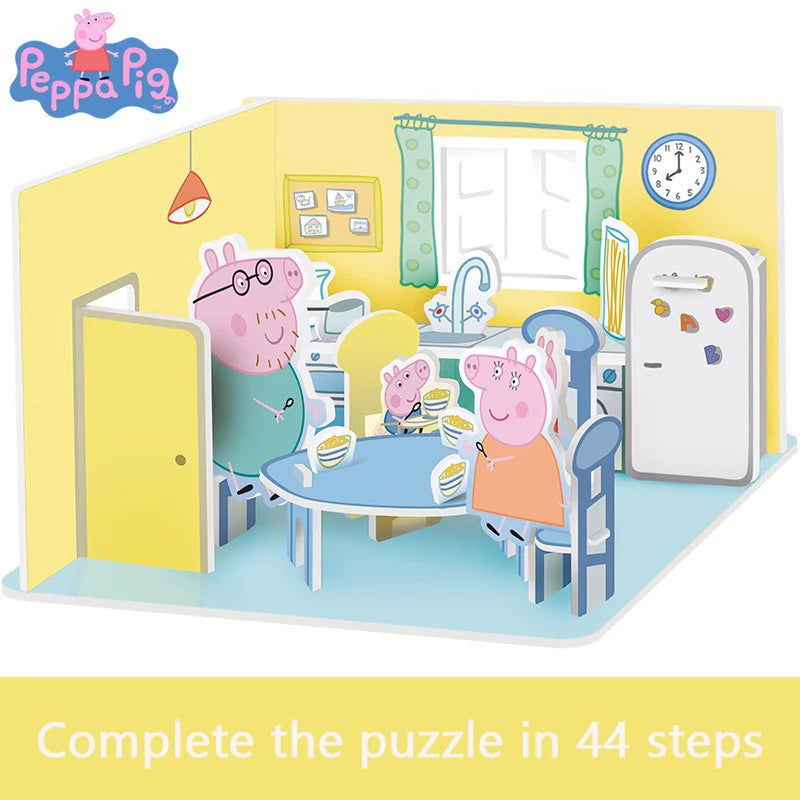 Peppa Pig Puzzle Three dimensional Children's Intelligence Enlightenment George Toys 3-6 Year Old DIY Handmade Gift