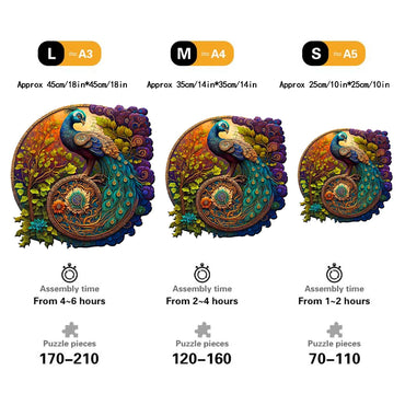 Adult and Children's Animal Wooden Puzzle Refined Bird Figure A3 A4 A5 3D Wooden Crafts Circular Festival Gift Children's Toys