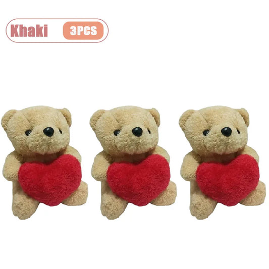 1-5PCS Valentine’s Day Bear Plush Toy Cute Heart-Hugging Stuffed Animal Doll Soft Love Bear Gift for Christmas Anniversaries