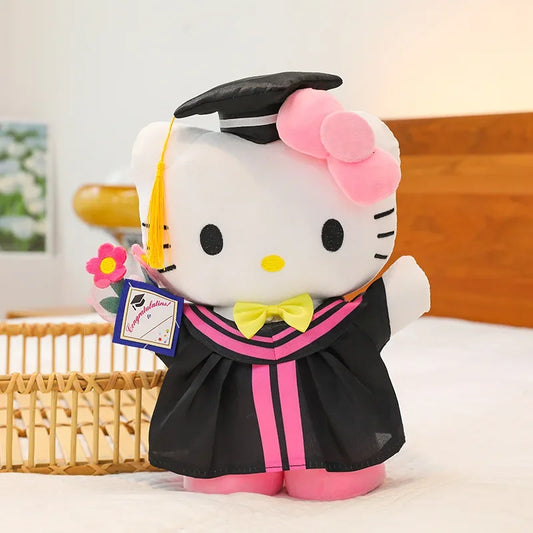 25cm Sanrio Anime Plush Doll Cinnamoroll My Melody Kuromi Hello Kitty Kawaii Soft Stuffed Graduation Gifts