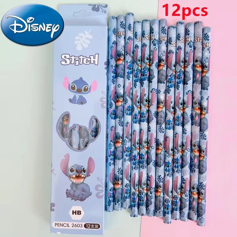 2026@ Disney Lilo & Stitch Frozen Princess 14Pcs Kids Stationery Set Portable Student Learning Supplies Ideal Christmas Gift