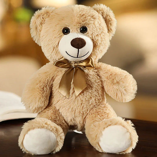 35CM Cute Colorful Bow Tie Bear Doll Plush Toy Hug Bear Doll Children Birthday Gift Pillow Teddy bear Home Living Room Bedroom