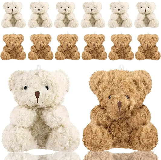 10-100Pcs Plush Mini Teddy Bear 4Inch Stuffed Animals Tiny Bears Mini Bear Soft Bear Doll for Party Favor DIY