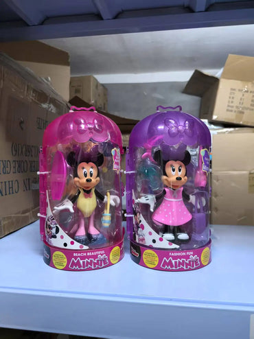 Disney Mickey Mouse Fashion Fun Minnie Beautiful Change Clothes Gifts Toy Model Anime Figures Collect Ornaments