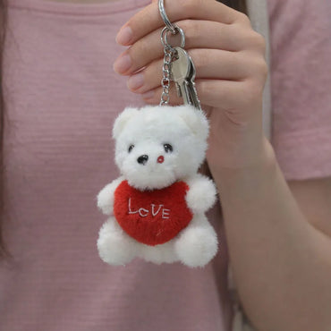 1-10PCS Cute Cartoon Bear Plush Toy Hugging Heart Soft Stuffed Animal Doll Bag Pendant Keychain ForCompanions Gifts