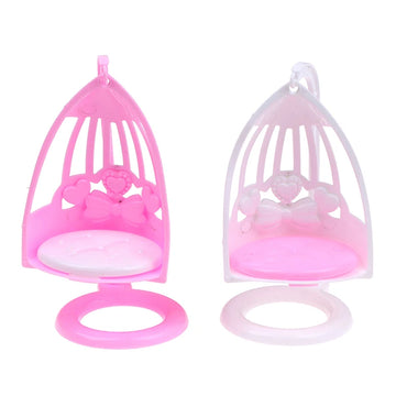 Dollhouse Swing Chair For Girl Doll Miniature Plastic Furniture Toys Doll House Decor