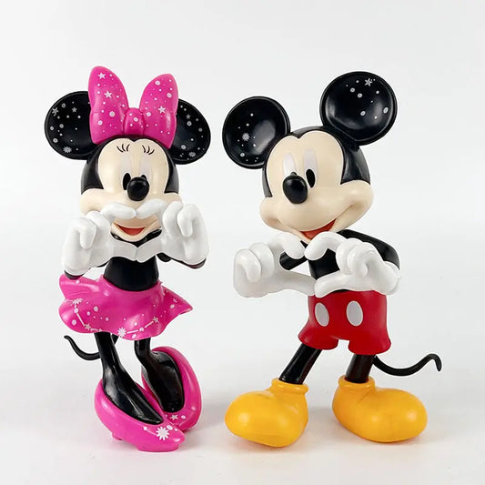 New Disney Cartoon Minnie Mickey Mouse Figures toys set Goofy Wedding cake decoration Action Wedding gift