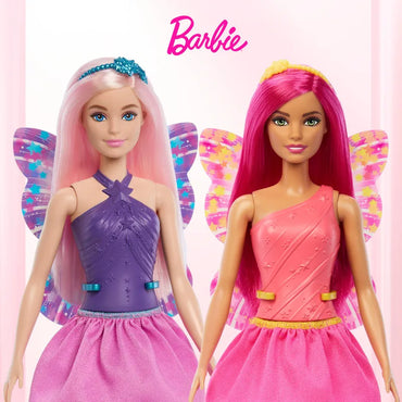 New Barbie Dreamtopia Nebula Fairy Doll With Magic Wings Fancy Dress Up Outfit Girls Pretend Play Toy New Year Gift For Girls