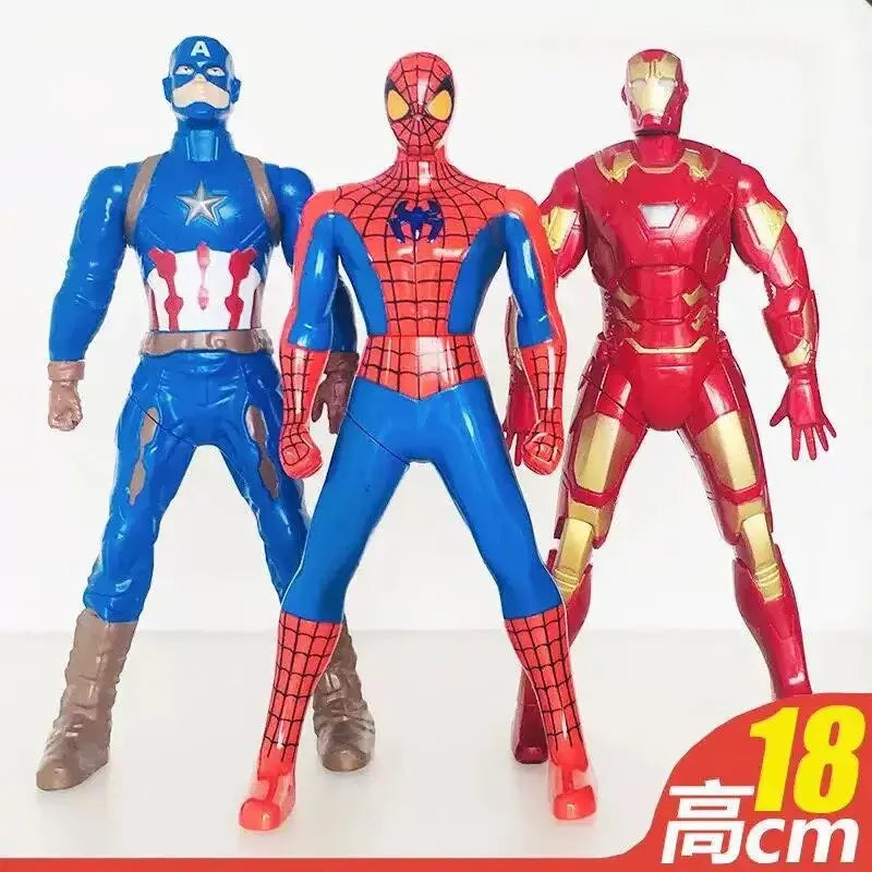 Brand new 18cm doll model Spider-Man figure, press-and-rotate Superman, Steve Rogers collectible, children's toy gift