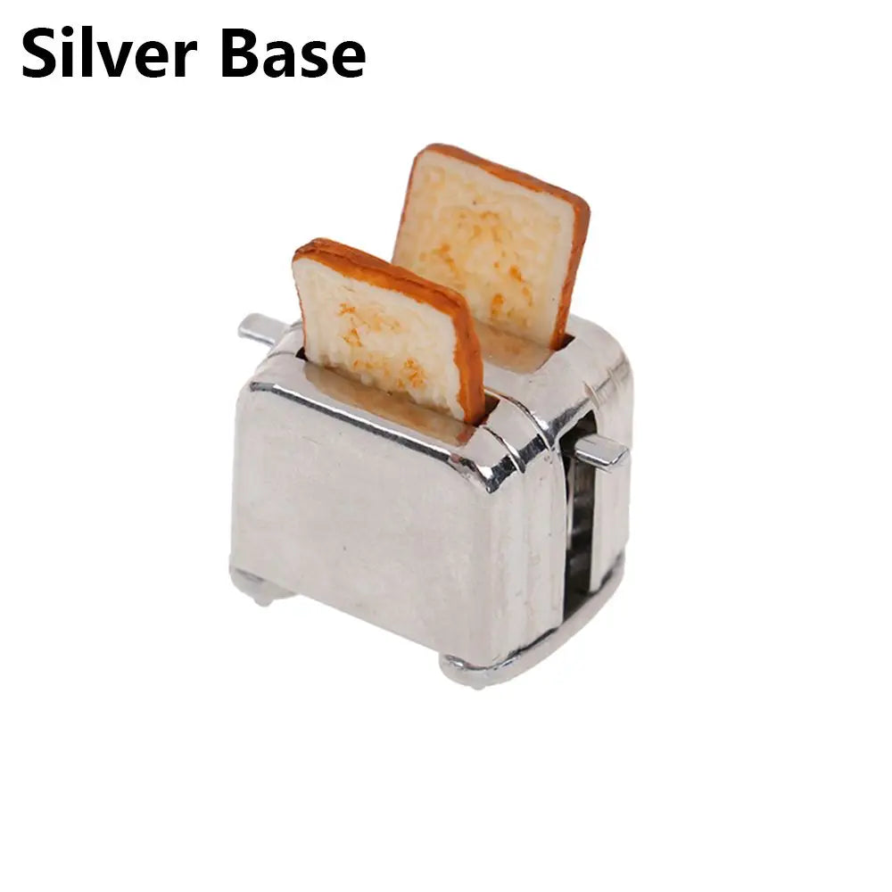 Cute Simulation Food Dollhouse Decorations Mini Kitchen Toy With 2PCS Bread Doll Accessories Miniature Toaster Toast Machine
