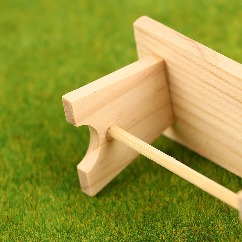 Doll House Mini Wooden Coffee Table Wood Simulation Teatable Coffee Table Living Room Toy Doll House Accessories Mini Dollhouse
