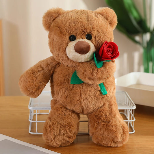 Rose Teddy Bear, Heart-Shaped Bear Doll