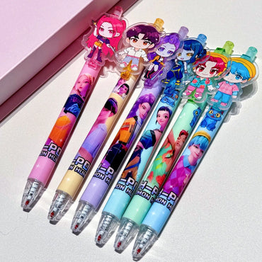New Hot K-POP Devil Hunter Black 0.5mm gel Pen Acrylic Patch Anime Cute Value Student Stationery Gift